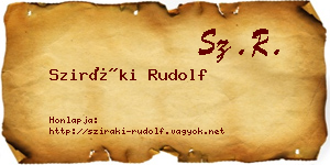 Sziráki Rudolf névjegykártya