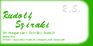 rudolf sziraki business card